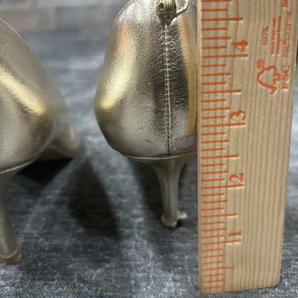 Kurt Geiger London Gold Metallic Leather Pointed Toe Pumps Heels EU 38 US 7.5/8 - Image 13