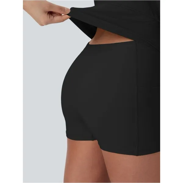 NWT Halara SoftlyZero Easy Peazy Active Dress Black Built-In Shorts Size XS NEW - Image 10