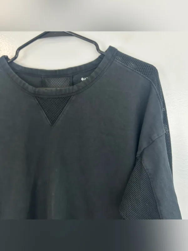 Athleta Black Long Sleeve Mesh Cruise Crewneck Sweatshirt Size Large - Image 5