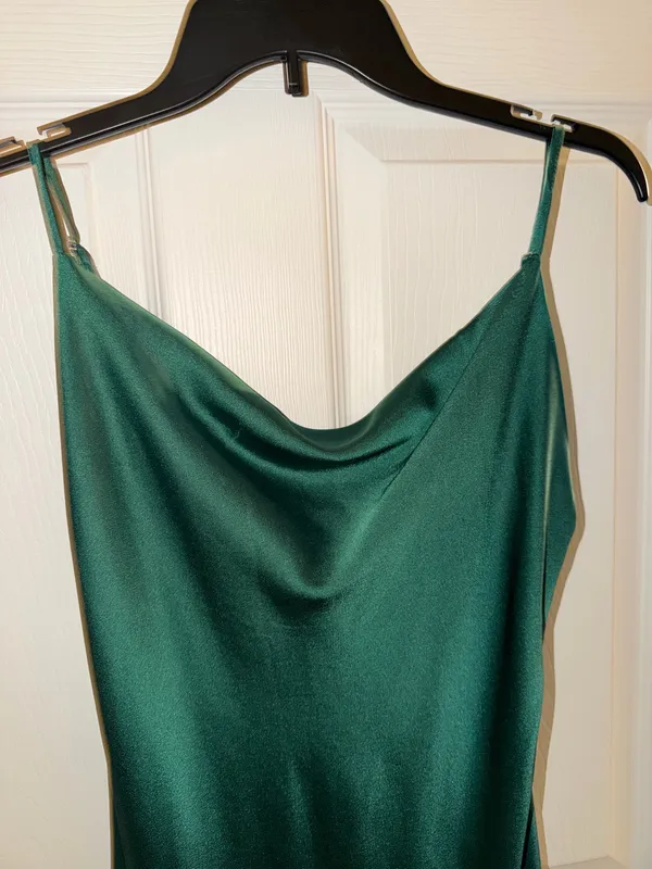 Green Satin Dress - Image 3