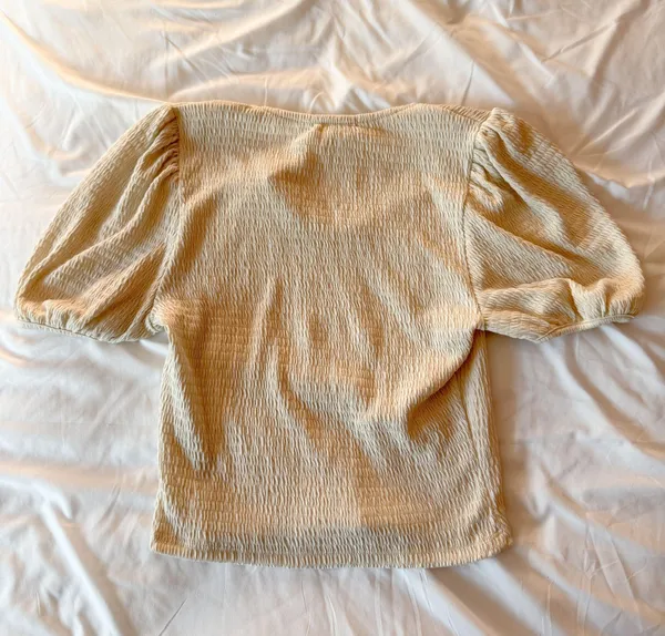 Altar’d State Cream Puff Sleeve Smocked Top Size Medium - Image 2