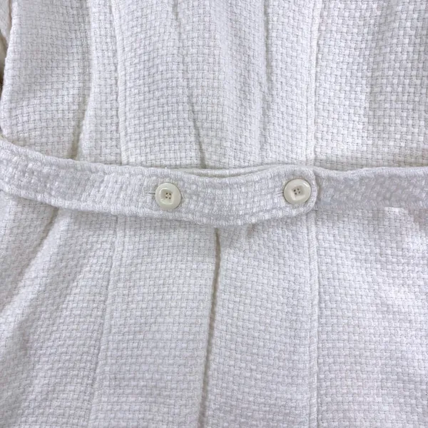 AB Studio Womens Jacket White Tweed Parisian Bell Sleeve Belted Peacoat Size 12‎ - Image 11