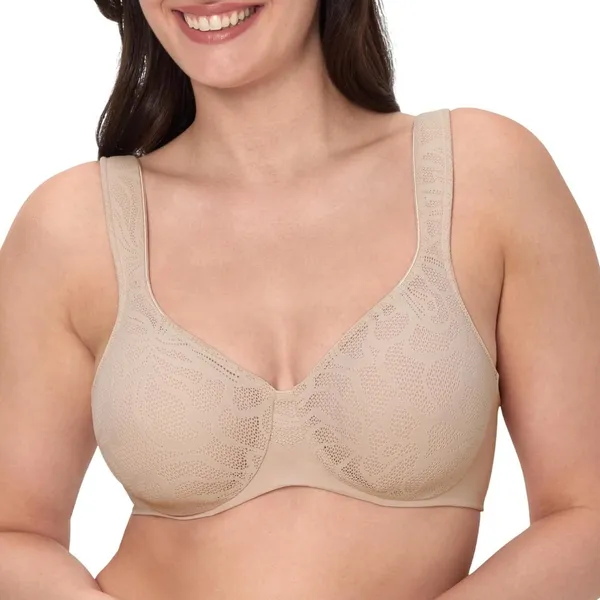 Bali Womens Underwire Coolest Smoothing Moisture-Wicking Bra Almond Brown 42DD - Image 6