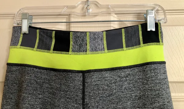 Lululemon Groove Pants, Size 4, Heathered Gray And Yellow - Image 3