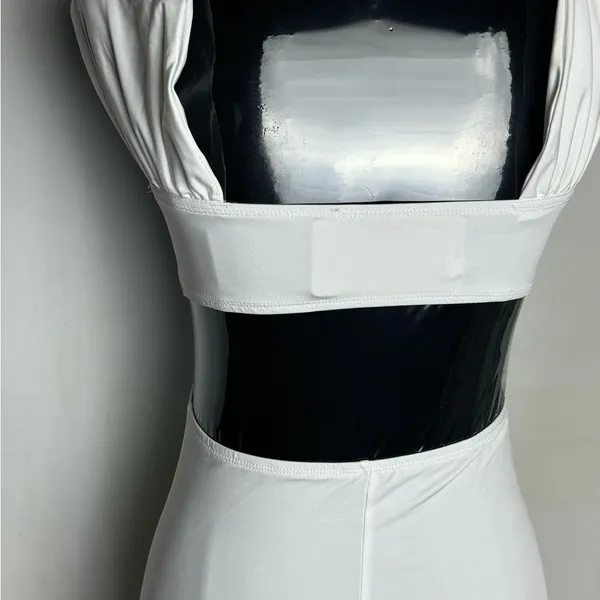 Fashion Elegant White Evening Dress body con fit mermaid dress Medium NWT - Image 6