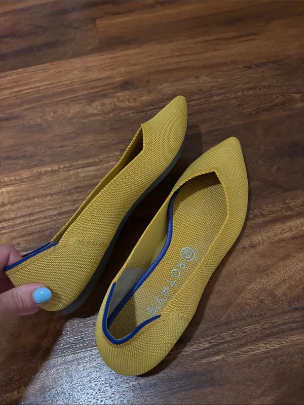 ROTHY’S The Point Flat Shoes in Marigold Yellow - Image 5
