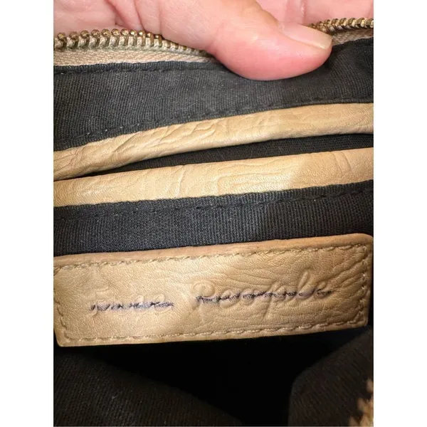 Free People Small Beige Tan Faux Leather Tote Bag Flawed‎ Used - Image 5