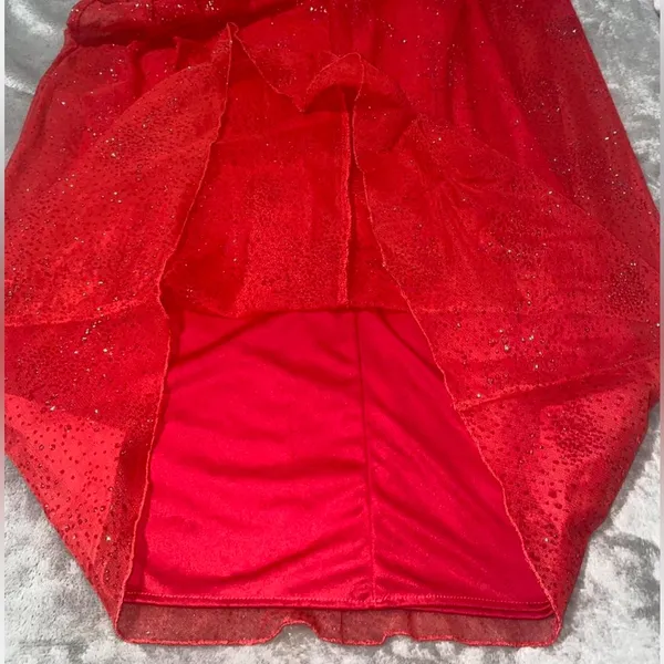 Windsor Red Maxi Halter Neck Sparkly Dress - Image 7