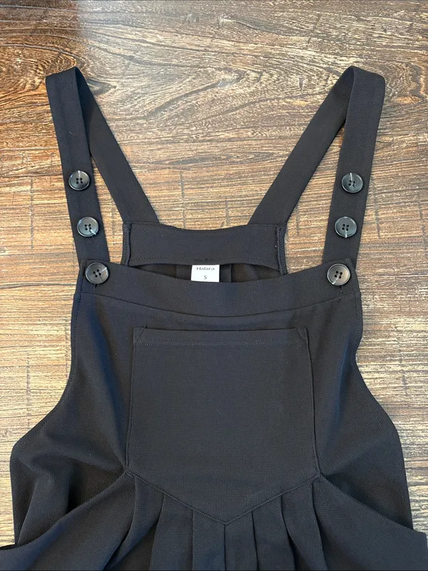 Halara Waffle Knit Overall Joggers Black‎ Small - Image 5