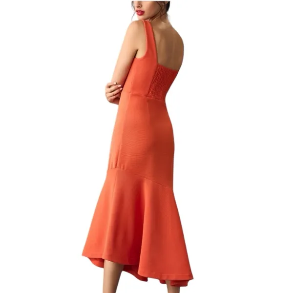 NWT‎ Anthropologie Ariana Square Neck Asymmetrical Ruffle Hem Tank Dress Medium - Image 2
