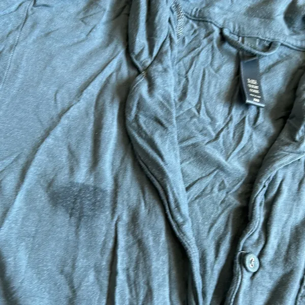 Skims blue button front shirt sleeve pajama top - Image 3