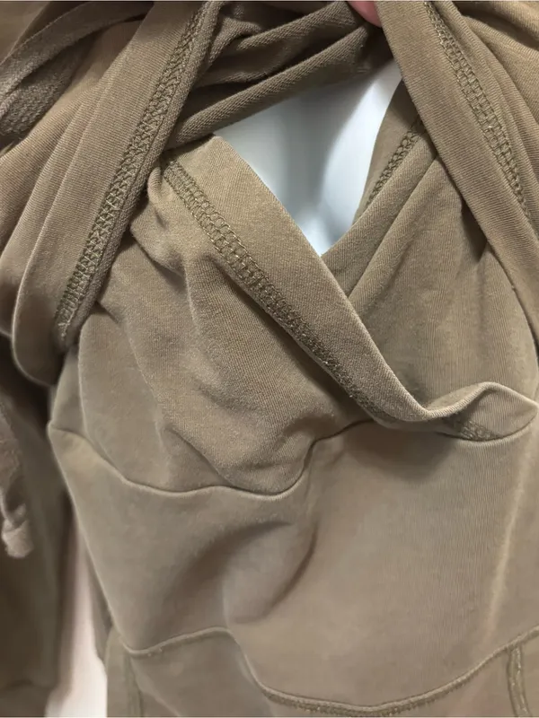 Latched Mama Nursing Hoodie Sz M Olive Green Pouch Pocket Stretch Long Sleeve - Image 5