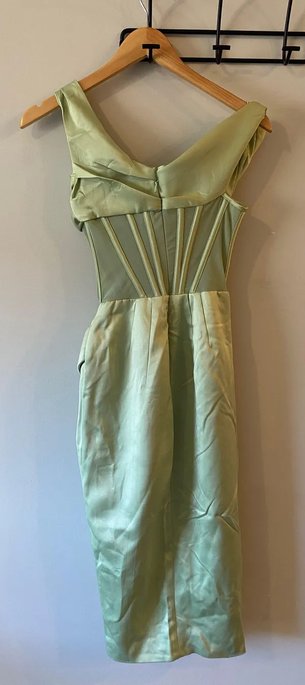 House Of CB NWT Lulu Corset One-Shoulder Satin Midi Dress - Image 14