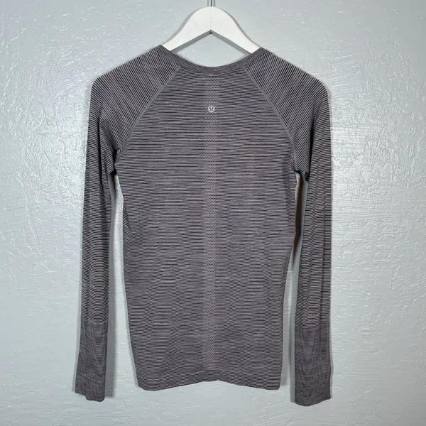 Lululemon Women 8 Pink Black Stripe Swiftly Tech Long Sleeve 2.0 Athleisure - Image 4