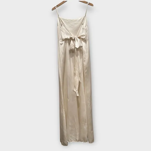 Reformation Sauvignon Silk Dress in Ivory Size 10 - Image 5