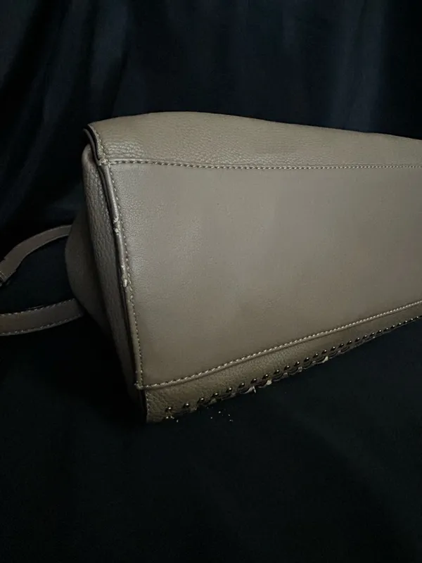 Mona B. Women's Taupe Studded Satchel Shoulder Bag Purse - Image 6