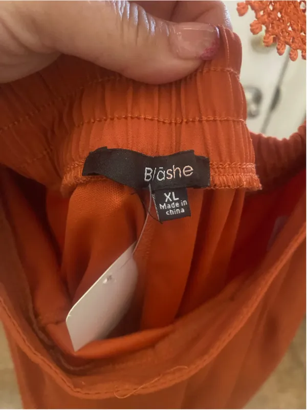 Women's Blashe Orange Lace Jumpsuit Size XL - Image 2