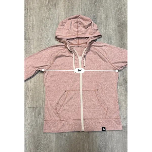 American Giant Lightweight Full Zip Hoodie Women's Large Heather Red Made in USA - Image 5