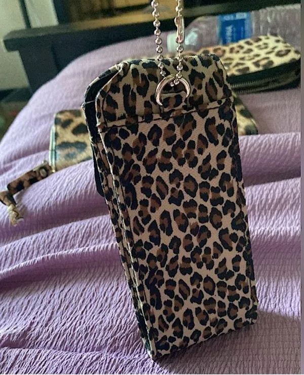 Leopard Print Bag/Case Tan - Image 8