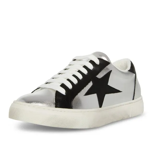 NEW Steve Madden Rezume Silver/Black Lace Up Rounded Toe Fashion Leather - Image 3