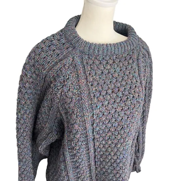 Ballyshanon Ireland Hand Loomed Wool Fisherman Cable Knit Sweater S - Image 3
