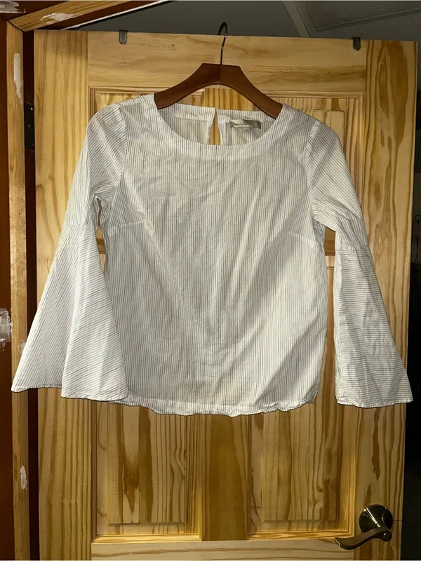 LoftvStriped Women’s Long Bell Sleeve Top - Image 3