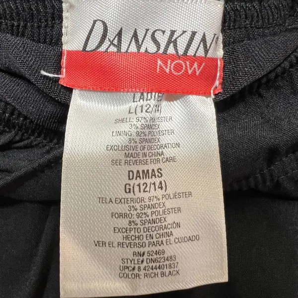 Danskin Now Skort Womens Large 12/14 Black‎ White Athletic Tennis Golf Skirt - Image 2