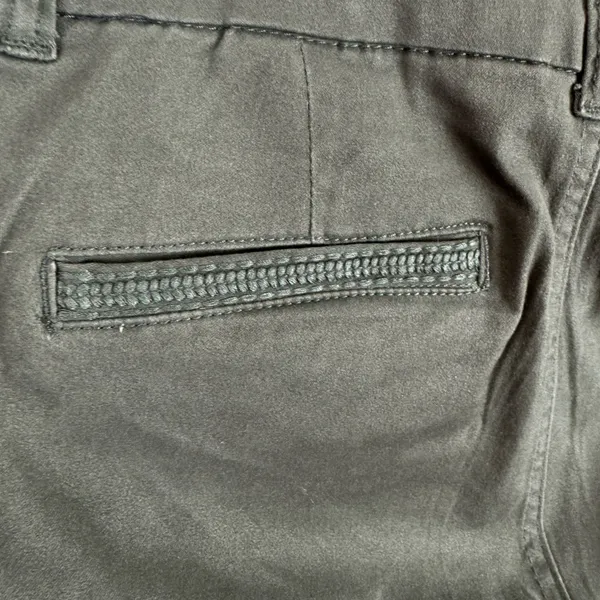 Dictionary Olive Green Mid Rise Skinny Ankle Fit Pants Pockets‎ Embroidered Sz 6 - Image 3