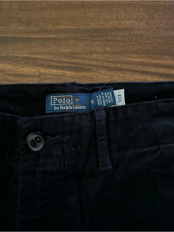 NWOT Polo Ralph Lauren Cotton Corduroy Wide-Leg Pant | Size: 10 | Black - Image 5