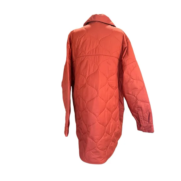 Nike Sportswear Essentials Quilted Trench Jacket Womens L NWT Rugged Orange NEW - Image 5