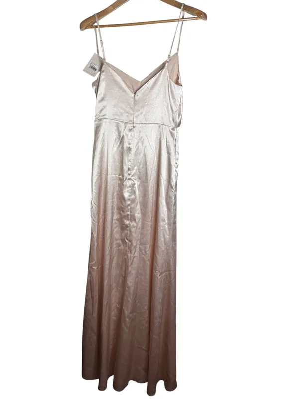 Birdy Grey Bridesmaid Catherine Shiny Strapped Maxi Dress in Champagne size S - Image 3
