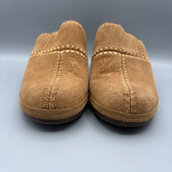 Sonoma Heels Clogs Size 8 Juliette Tan Suede Patchwork Shoes Mules Boho Hippie - Image 9
