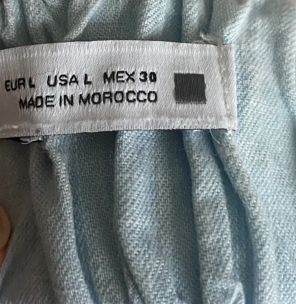 Zara Ara-Blue Chambray Mini Dress-Size Large - Image 9