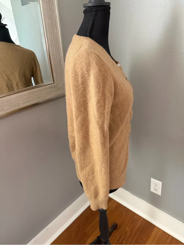 Boden x Anthropologie Cashmere Preppy Cardigan Camel 4. - Image 7