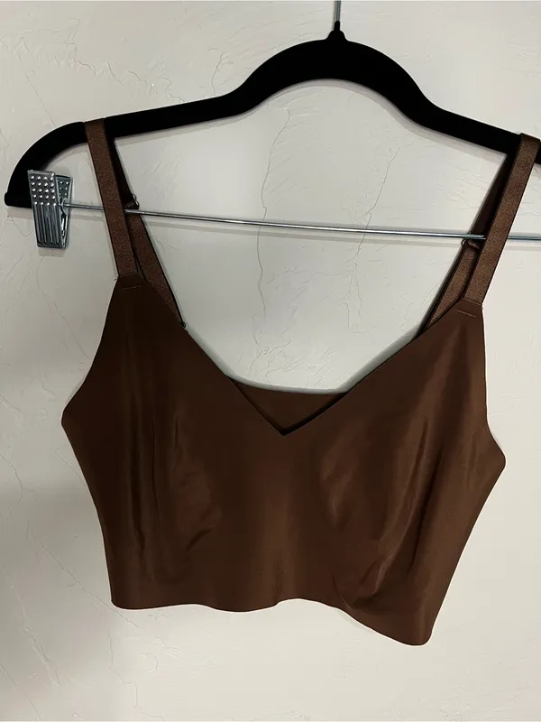 True & Co Chocolate Brown Triangle Wireless Seamless Comfort Bra‎ - Image 2