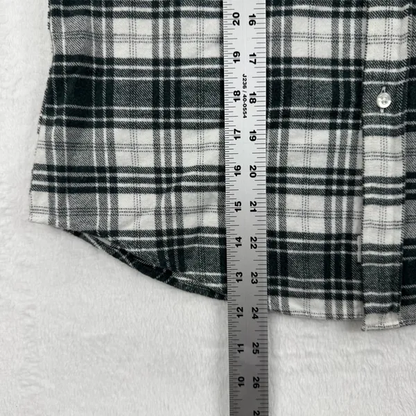 Frank‎ & Eileen Womens Flannel Shirt Black White Plaid Cotton Top Small - Image 3