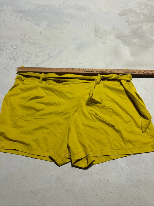 Loft NWT Tie-Waist Shorts Yellow XL cotton MSRP $50 - Image 4