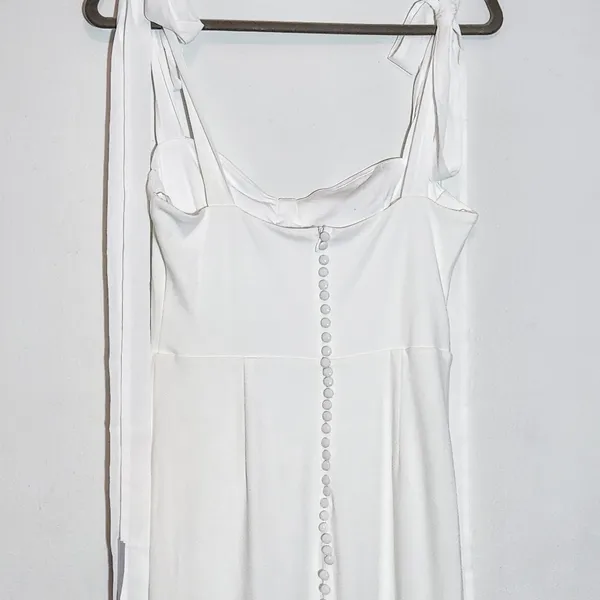 Lulus White Tie-Strap Wedding Dress with Train NWT Size Small - Image 7