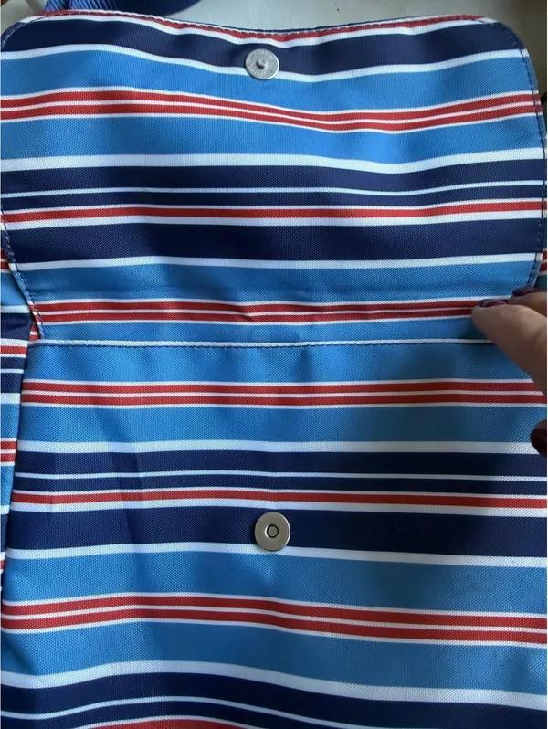 Baggallini Blue Multi-Color Stripe Crossbody Bag - Image 4