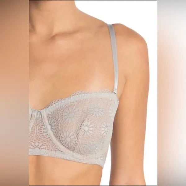 Free People Starla Underwire Strapless Convertible Lace Bra - Skies - Image 2