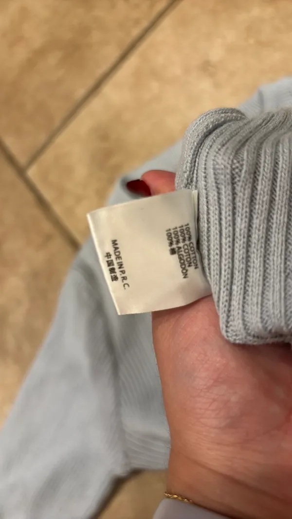 Brandy Melville Cropped Ribbed Sweater light blue gray  - Image 3