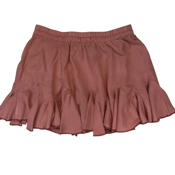 Aeropostale Womens Mini Skirt Mauve Ruffle Hem Flowy Boho‎ Summer XL - Image 3