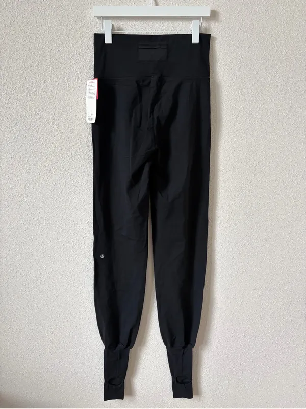 Lululemon Stir Up Pant Size 6 Black RARE Dance Ballet Pleated Roll Down Waist - Image 2