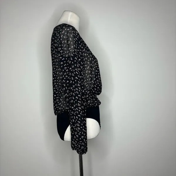 Forever 21- Black Floral Body Suit - Image 4