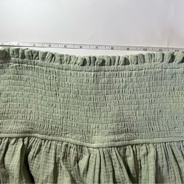 Entro Cotton Smocked Shorts Size Medium 100% Cotton Pistachio - Image 2