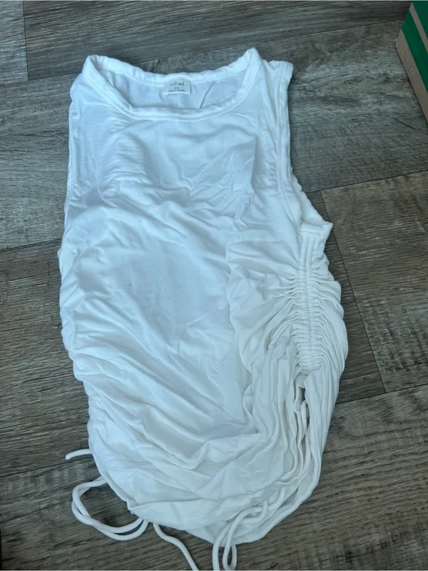 Wilfred White Sleeveless Ruched Side Tank Top - Image 3