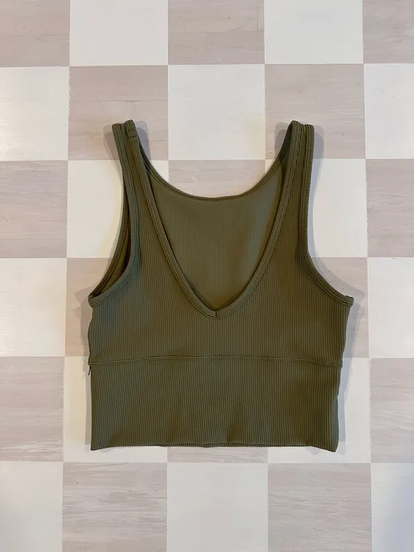 lululemon power pivot ribbed tank luxtreme bronze green 4 - Image 3