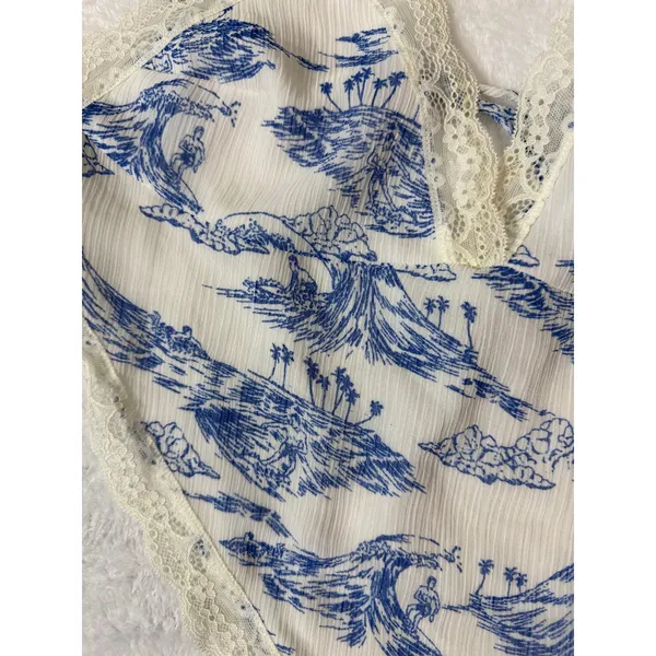 Frankies Bikinis Breeze Lace Tank size S Surfer Dude Print - Image 8