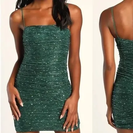 Green Sparkly Lulus Mini Dress - Image 2