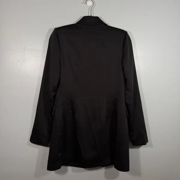 Superdown Revolve Miley Black Oversized Satin Blazer Mini Dress Small - Image 5